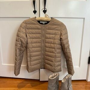 Gerard Darel Taupe Quilted Jacket